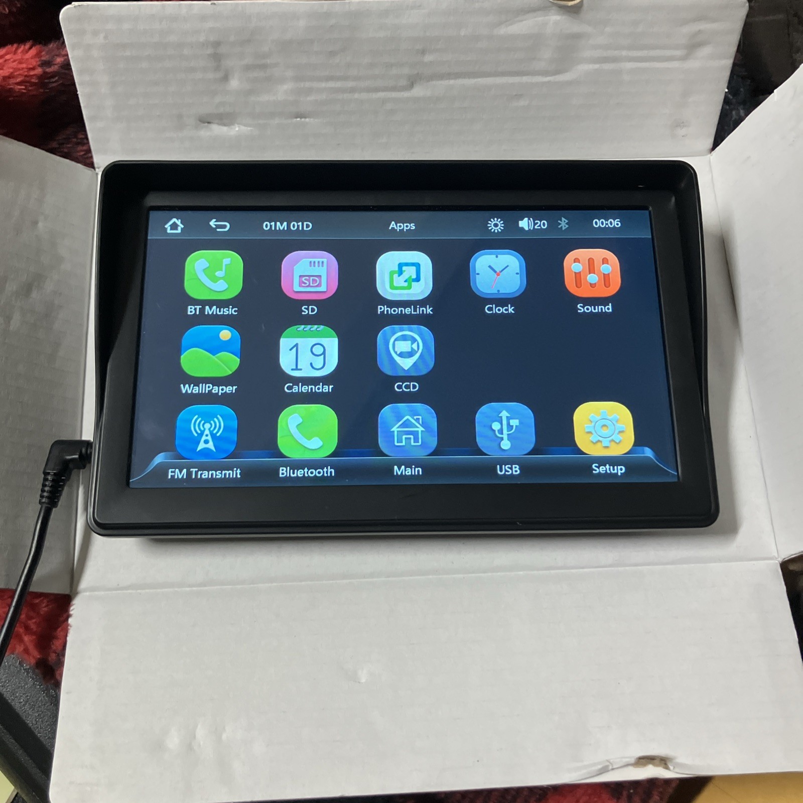 Hikity 7 Inch Apple Carplay Wireless Portable Car Touch Screen Bluetooth & Cam