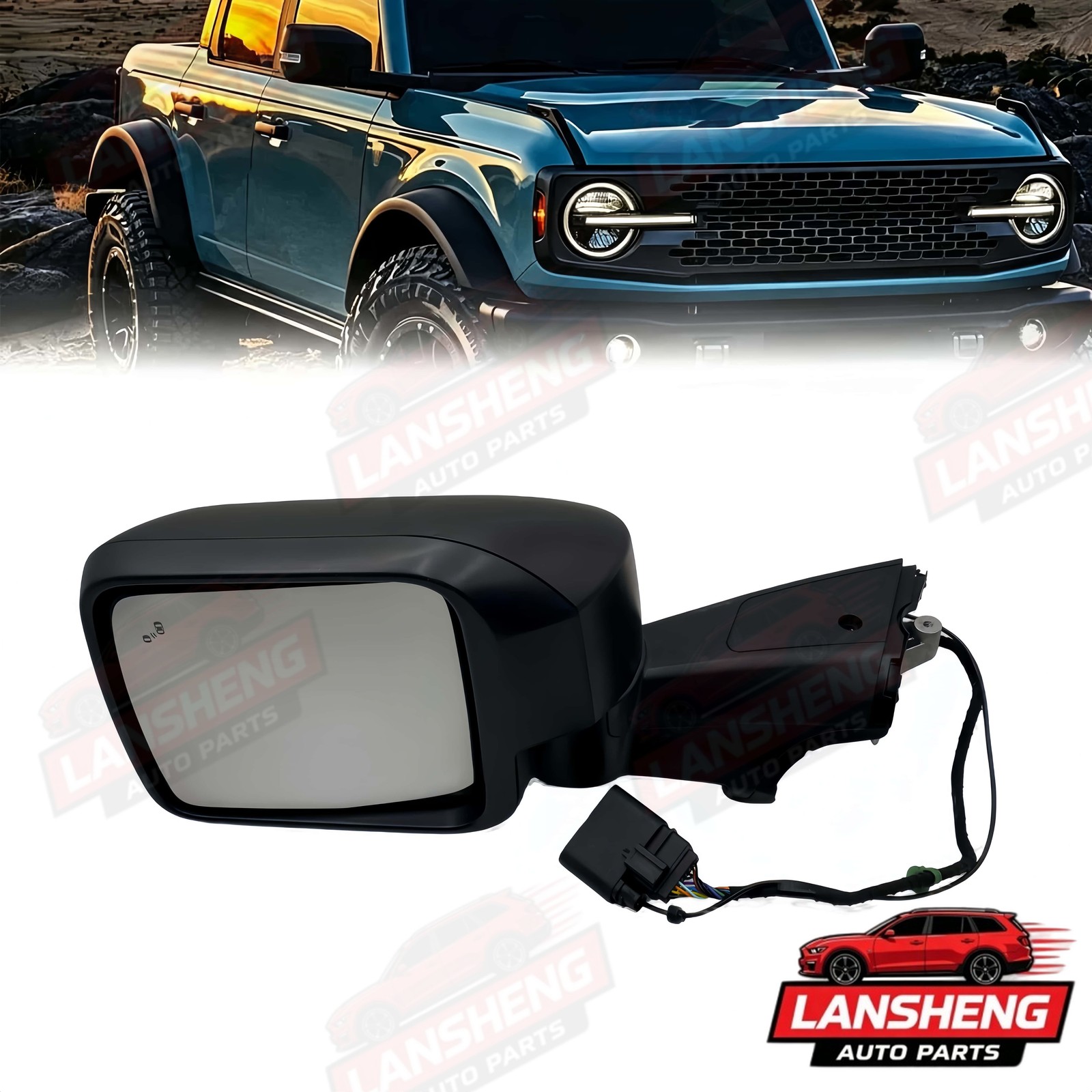Left Driver Side Door Mirror W/ Blind Spot Camera For Ford Bronco 2020-2025