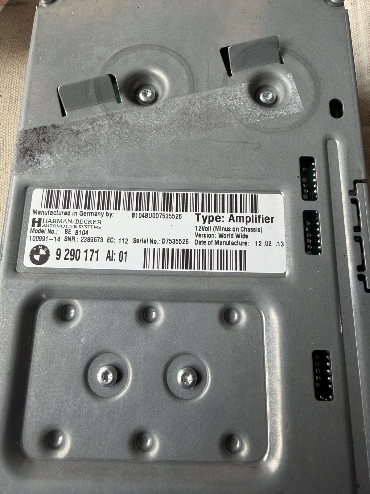 2012-15 BMW F30 328i 335I 428I HARMON KARDON RADIO STEREO AMP AMPLIFIER OEM