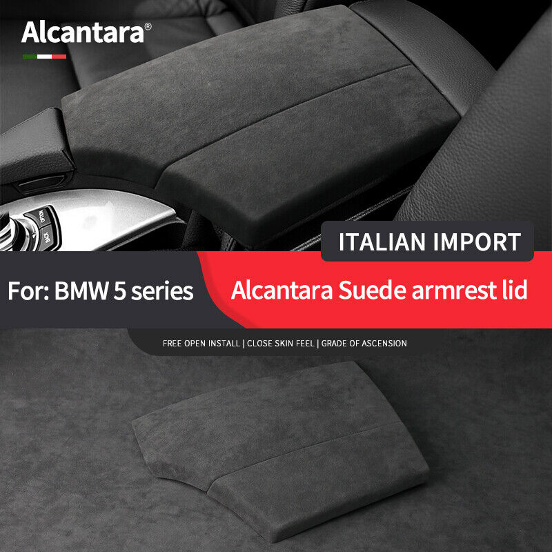 For BMW 5 Series E60 2004-2010 Car Center Armrest Box Cover Trim Alcantara Suede