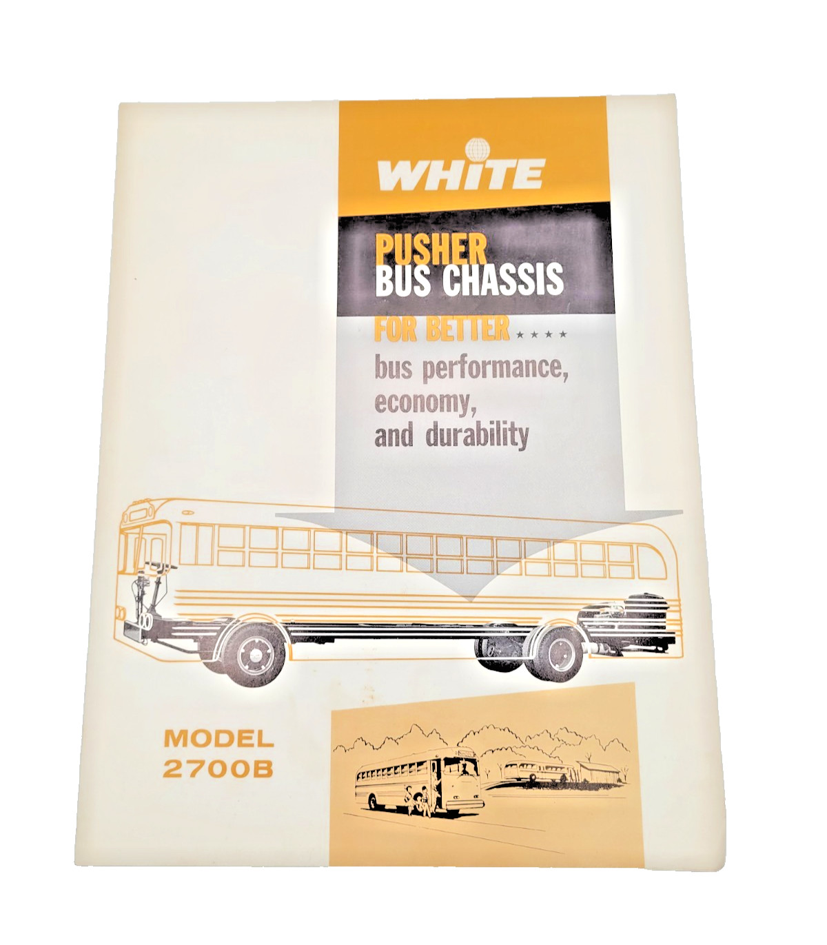 Vintage White Motor Pusher Bus Chassis Model 2700B Brochure RARE Vintage White Motor Pusher Bus Chassis Model 2700B Brochure RARE