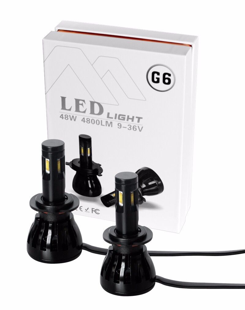 5 PACK--G6 PHILLIPS LED HEAD LIGHTS 48W 4800L 9600 LUMEN TOTAL 9-36V 6000K IP68 