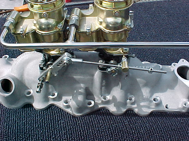 CARBURETOR LINKAGE HOT ROD FOR 94 HOLLEY  DUAL CARBS  FLATHEAD (CL-2 X 2-94-P)