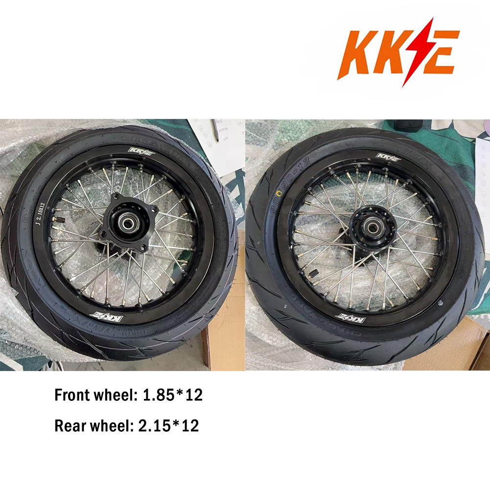 KKE 1.85*12 & 2.15*12 E-moto Wheels Tires Set Fit Rawrr Mantis R 2025-2026 Black KKE 1.85*12 & 2.15*12 E-moto Wheels Tires Set Fit Rawrr Mantis R 2025-2026 Black