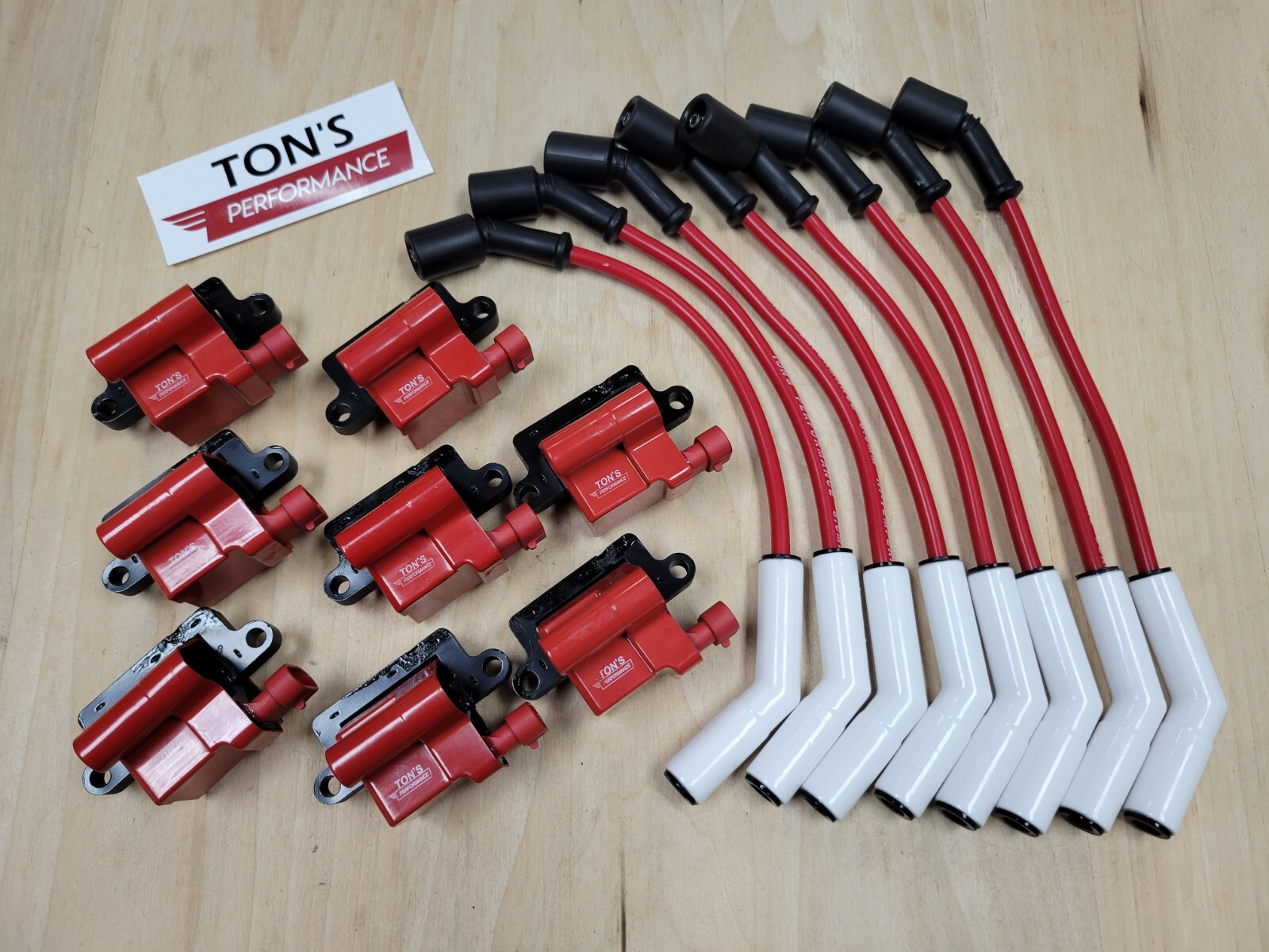 (8) Ton\'s Ignition Coil GM LS L-Series Truck Engine 1999-2007 Ceramic Plug Wires