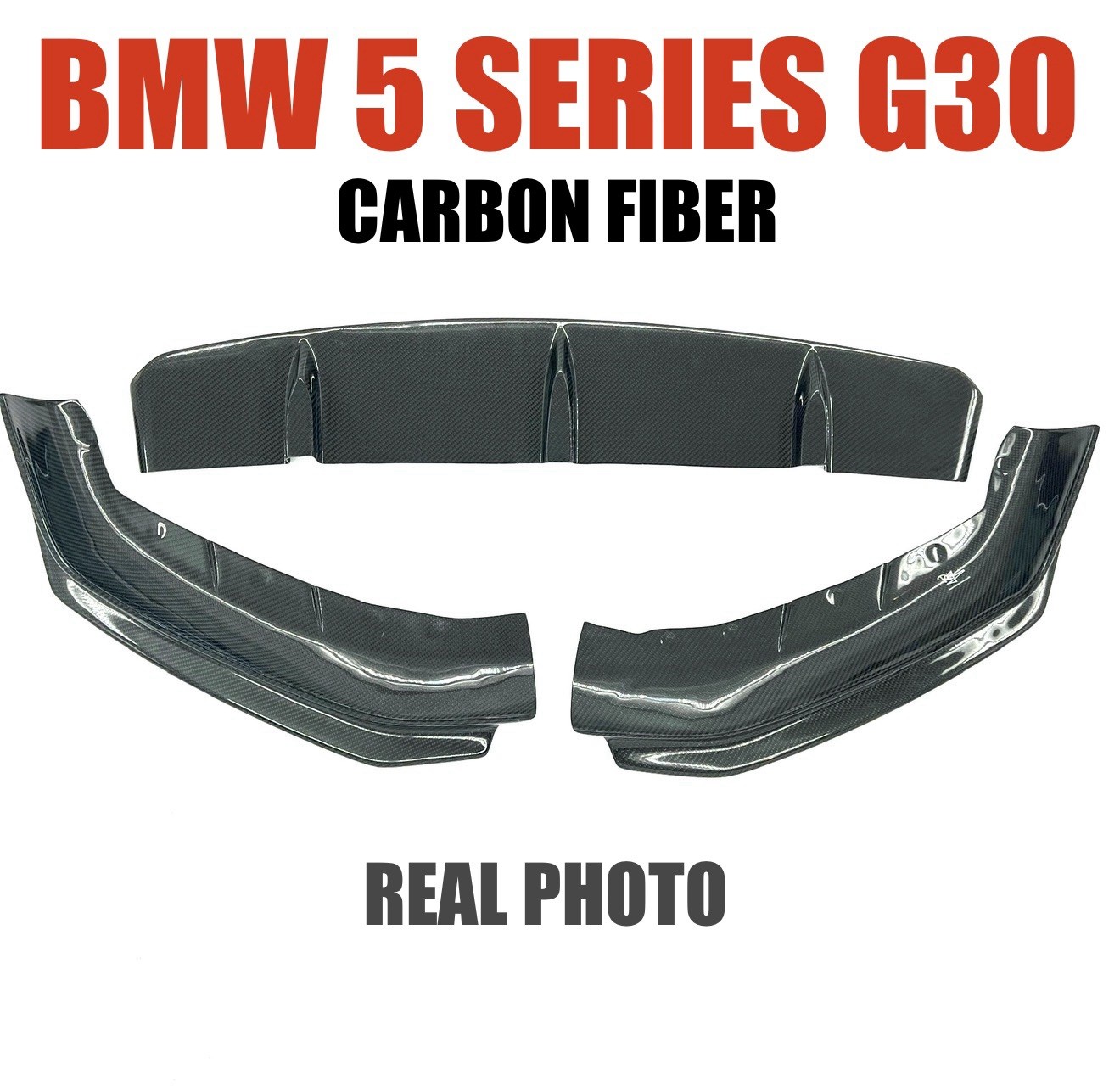 BMW 5 SERIES G30 G31 G38 REAL CARBON FIBER FRONT LIP FD STYLE M PACKAGE