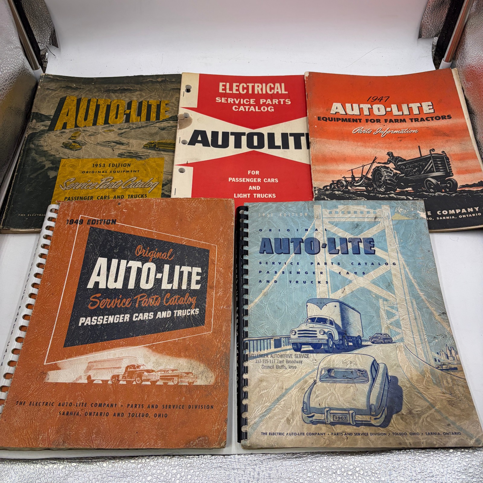 Vintage Auto-Lite Service Parts Catalog Lot 1947 1948 1951 1953 Cars Trucks
