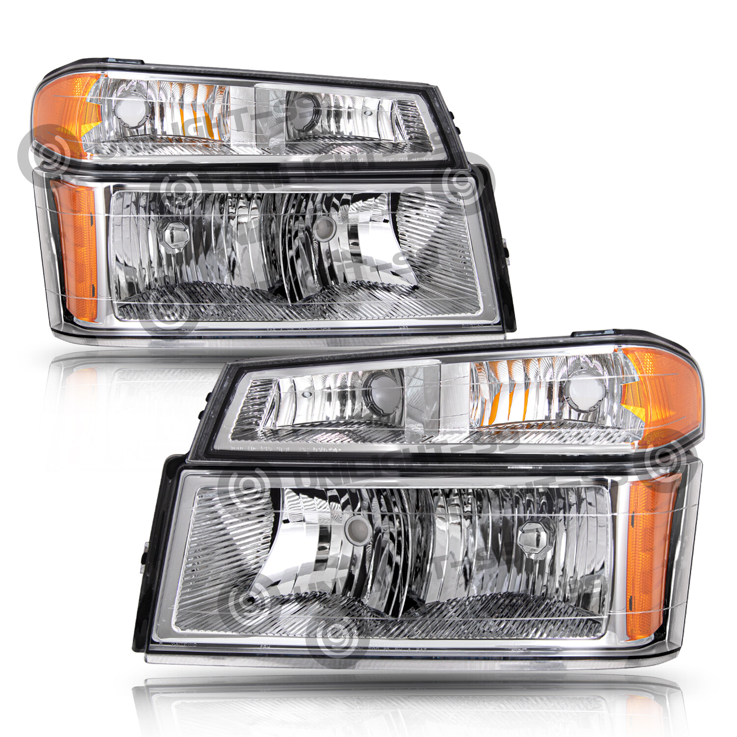 For 2004-2012 Chevy Colorado /GMC Canyon Chrome Headlight w/Parking Corner Lamps
