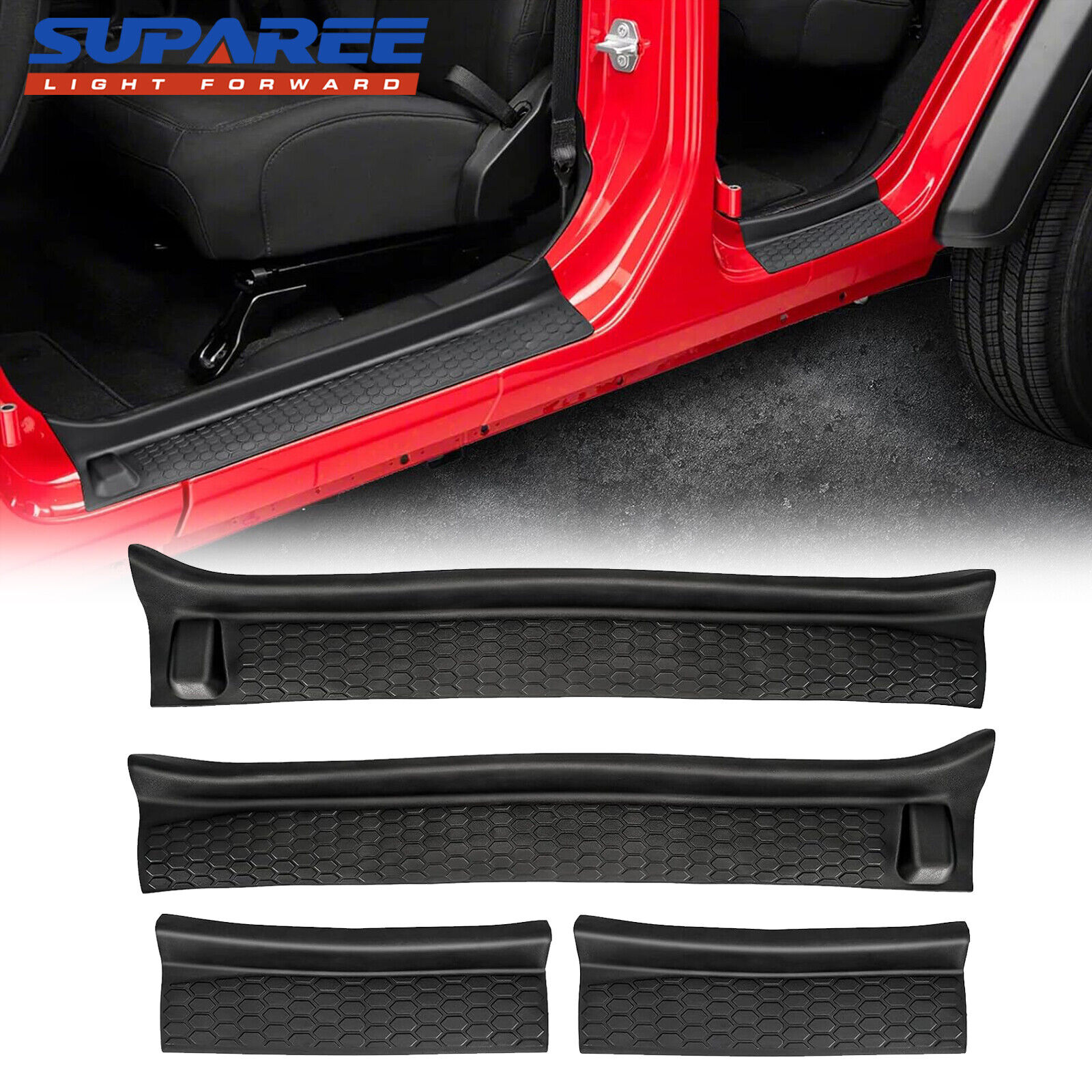 Door Sill Guards Entry Protectors for Jeep Wrangler JL 18+ & Gladiator JT 2020+