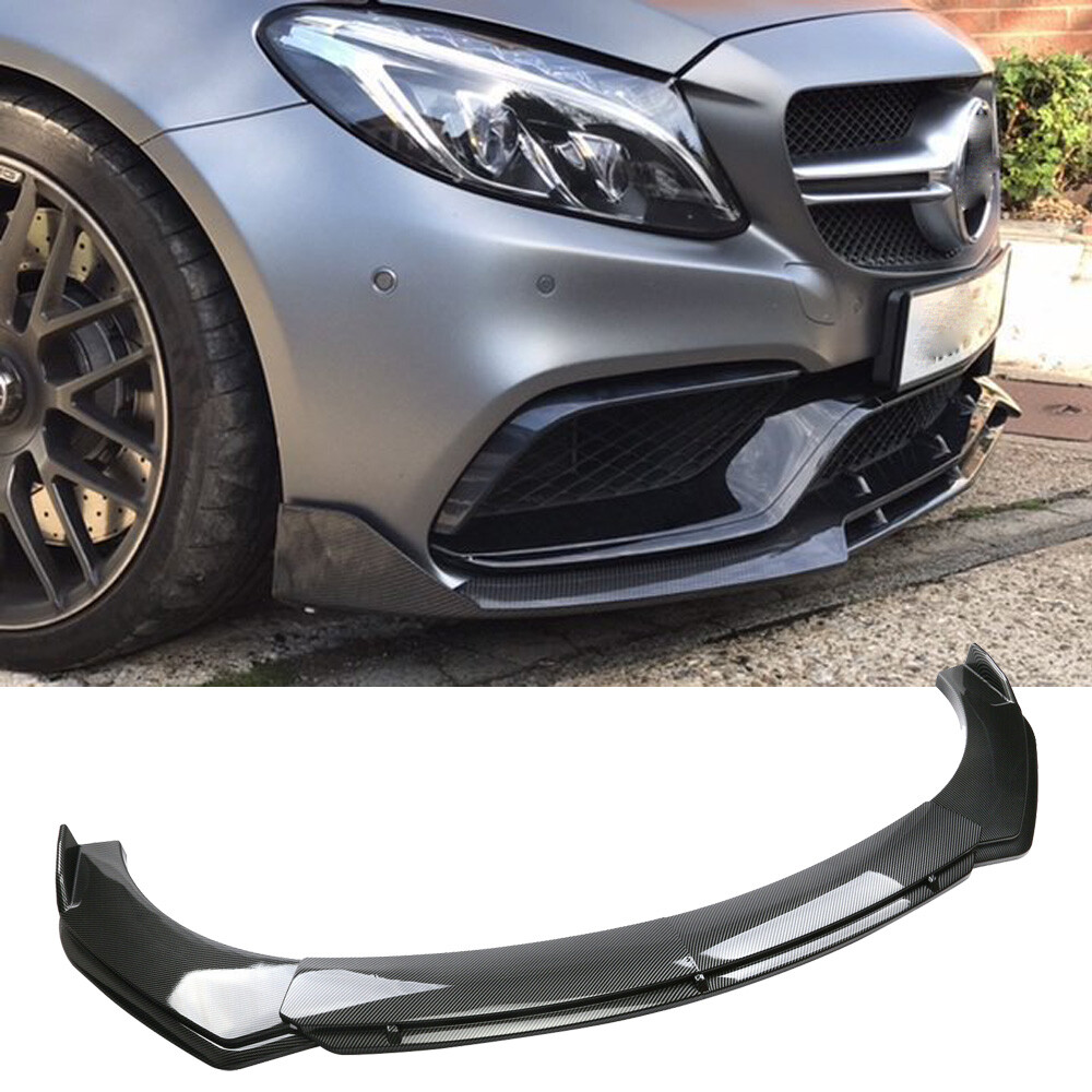 For Mercedes-Benz C200 C250 C300 Carbon Fiber Front Bumper Lip Spoiler Splitter