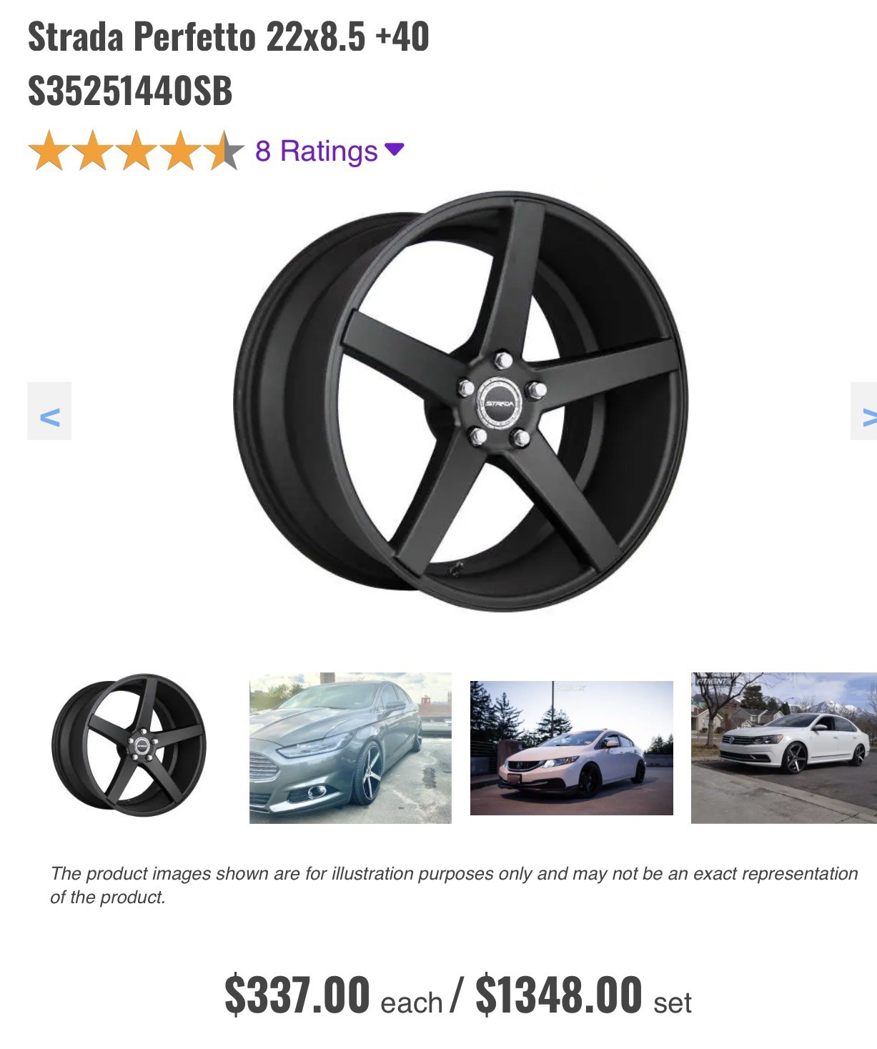 22 inch 22x8.5 Strada PERFETTO GLOSS BLACK wheels rims 5x4.5 5x114.3 +40 22 inch 22x8.5 Strada PERFETTO GLOSS BLACK wheels rims 5x4.5 5x114.3 +40