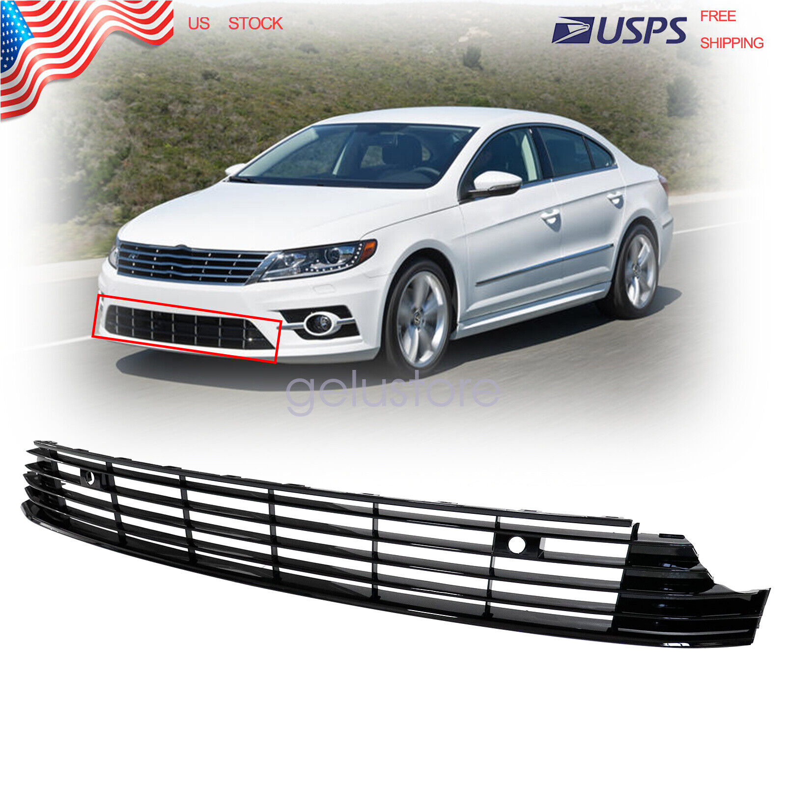 New For Volkswagen CC 2013-2017 Bumper Lower Grille Assembly VW1036131