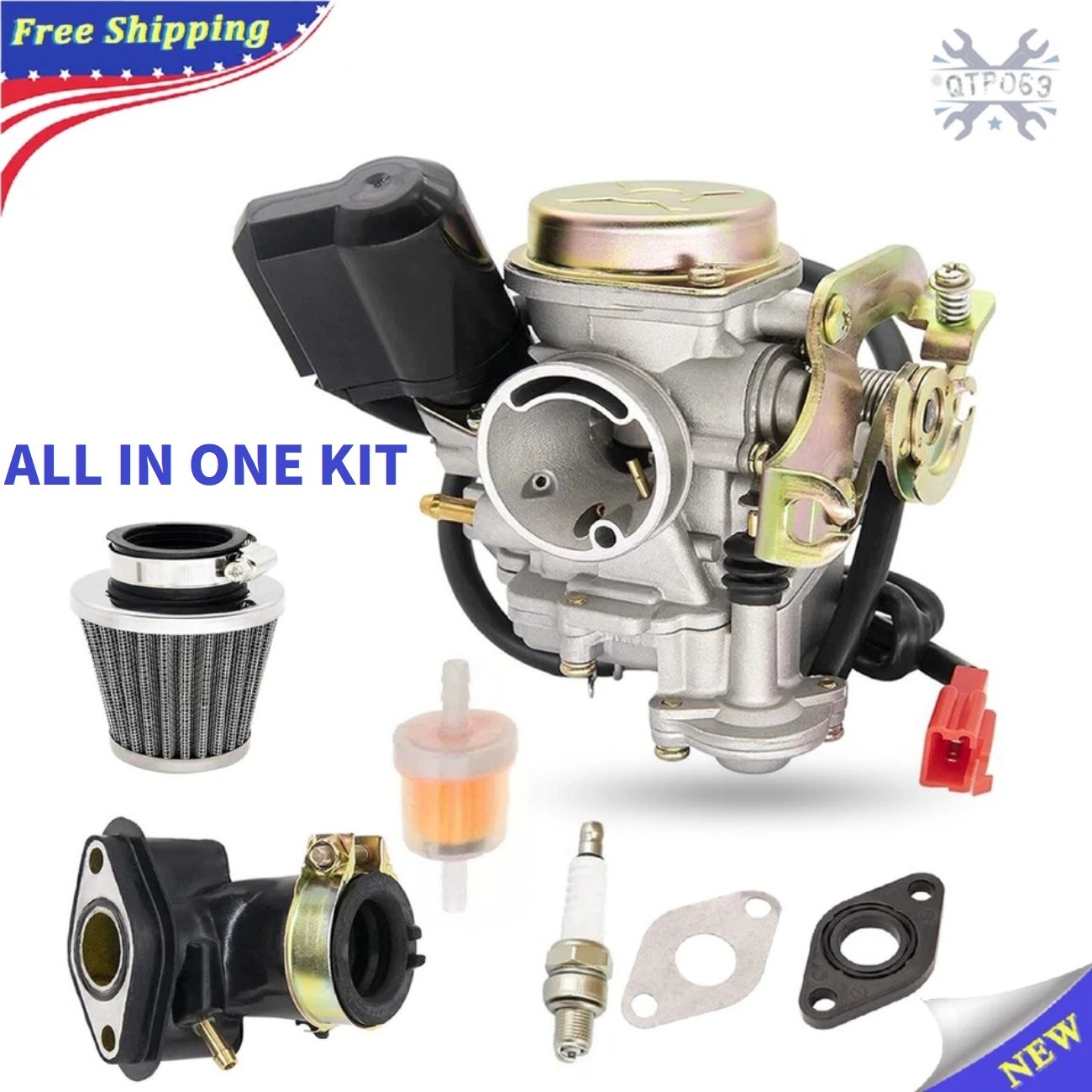 Scooter Carburetor For 50cc Chinese GY6 139QMB Moped 49cc 50cc SUNL BAJA TAOTAO