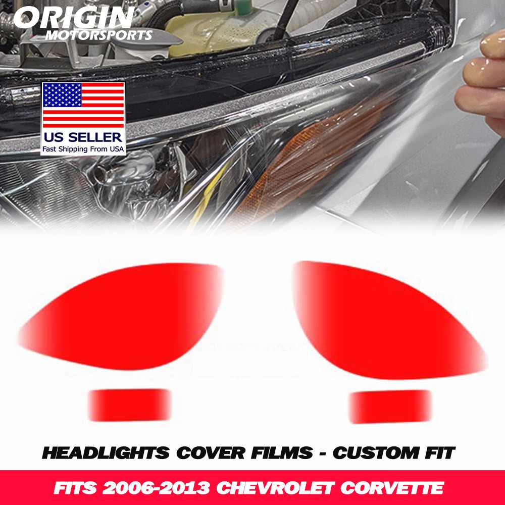 PreCut Headlights Clear Covers Bra Film Kit PPF Fits 2006-2013 CORVETTE