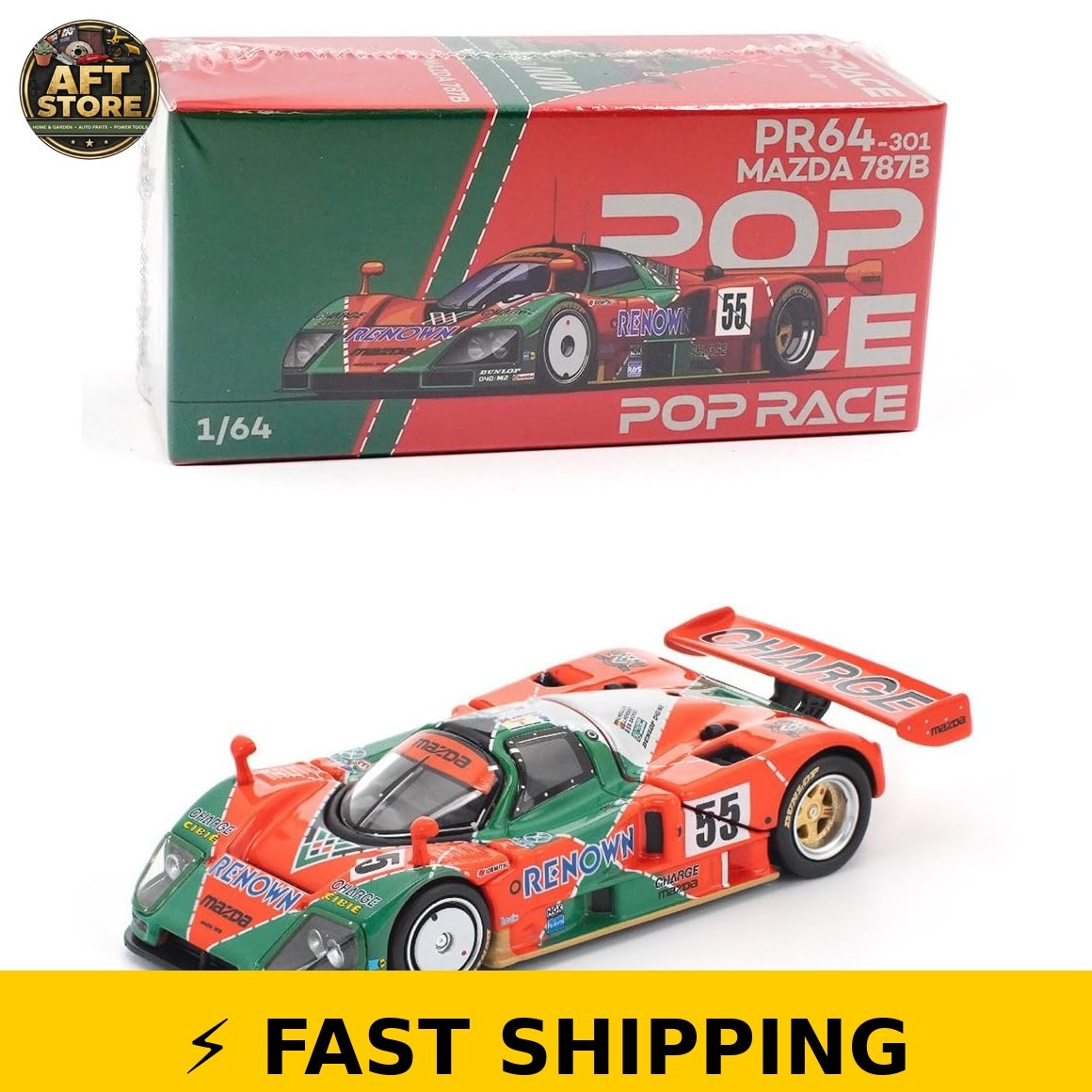Mazda 787B Le Mans 1991 Diecast Model Car 1/64 Pop Race PR64-301 Mazda 787B Le Mans 1991 Diecast Model Car 1/64 Pop Race PR64-301