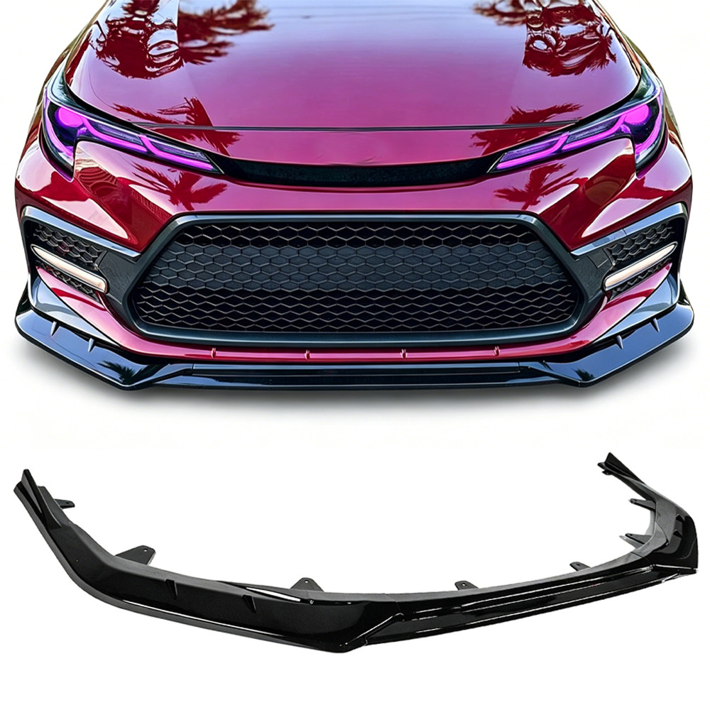 For 2020-2026 Toyota Corolla Sedan SE SXE Gloss Black Front Bumper Lip Splitter
