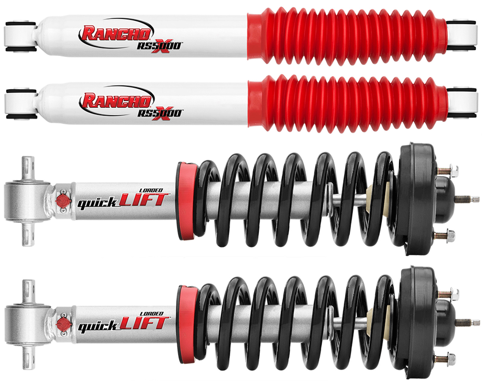 Rancho Quicklift Front Struts Rear Shocks 4PCS Set For Silverado Sierra 1500 4WD Rancho Quicklift Front Struts Rear Shocks 4PCS Set For Silverado Sierra 1500 4WD