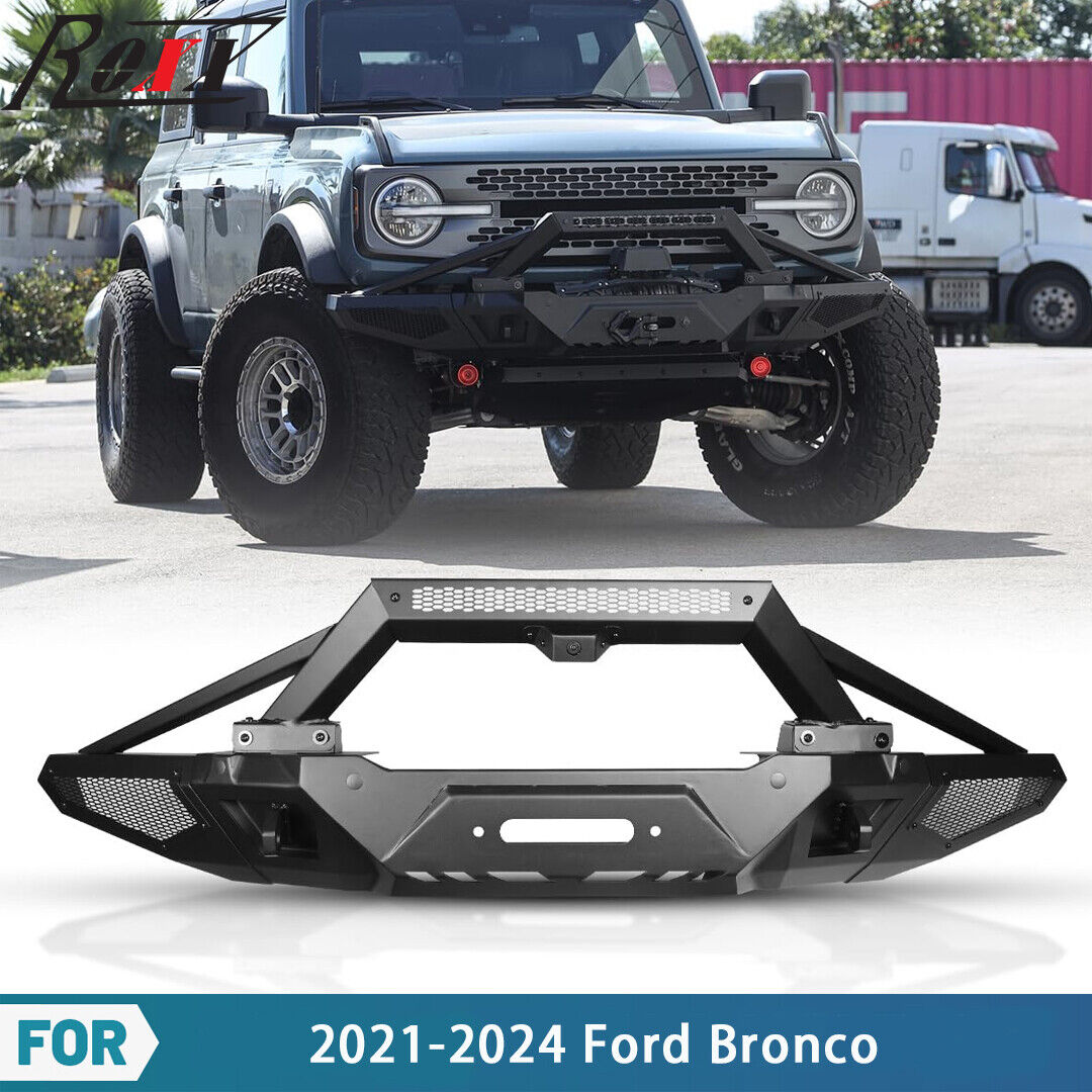 3 IN 1 Modular Front Bumper For 2021 2022 2023 2024 Ford Bronco Heavy Duty Steel