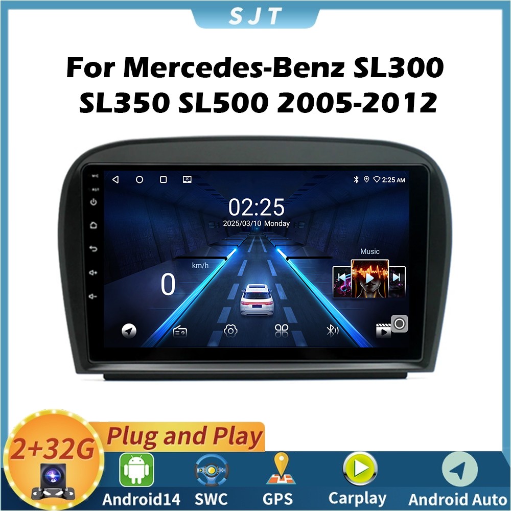 For Mercedes-Benz SL300 SL350 SL500 2005-2012 Carplay Android Auto Multimedia BT