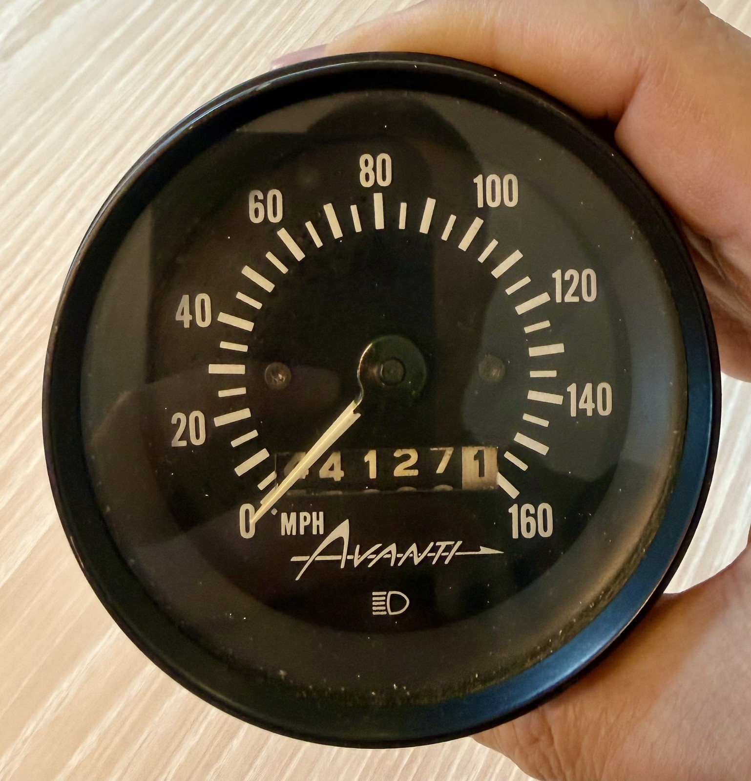 Original AVANTI Motors 160 MPH Speedometer – Authentic OEM Gauge – Rare –