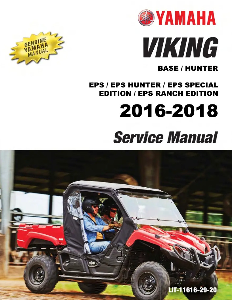 Yamaha Viking Base / Hunter 2016–2018 ATV Complete Service Manual