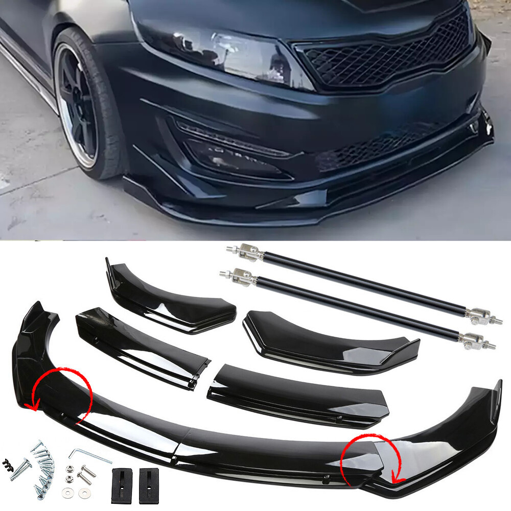 For 2010-2020 Kia Optima Front Bumper Lip Splitter Spoiler Body Kit Glossy Black