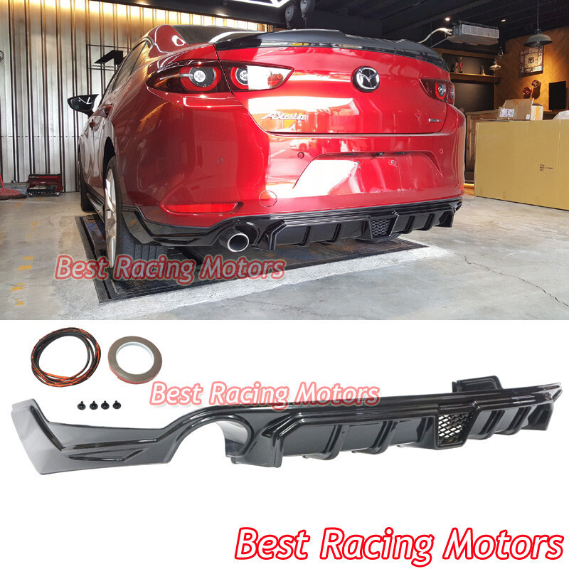 For 2019-2026 Mazda 3 4dr Sedan MZ Style Rear Bumper Lip (ABS)