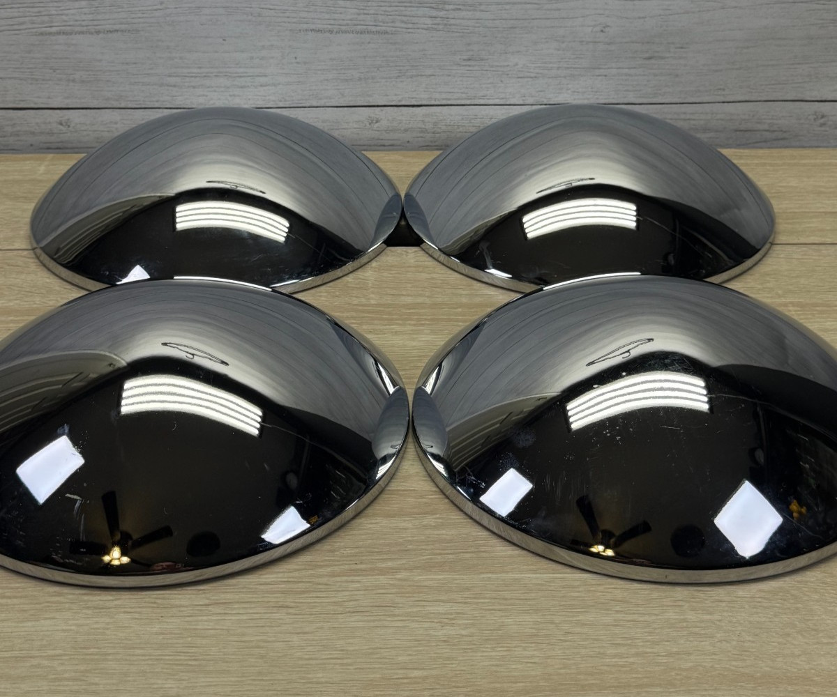 Vintage Baby Moon Hub Caps Set of 4 ~ 9.5” Made in Japan Hot Rod Rat Rod