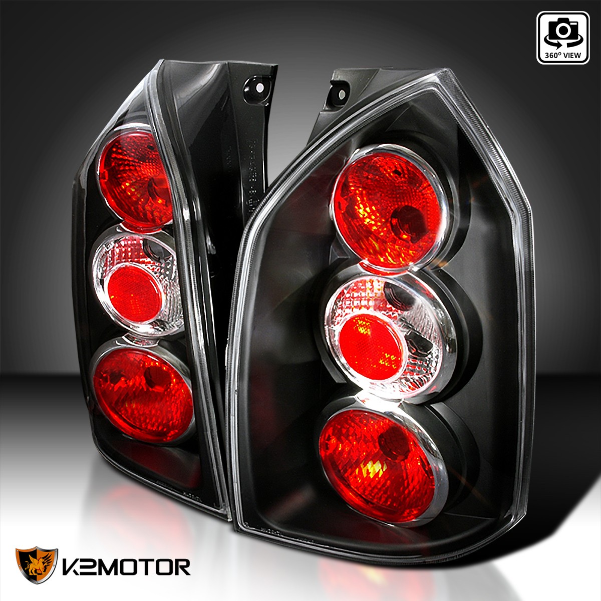 Fits 2004-2009 Hyundai Tucson Black Tail Lights Brake Lamps Left+Right 04-09