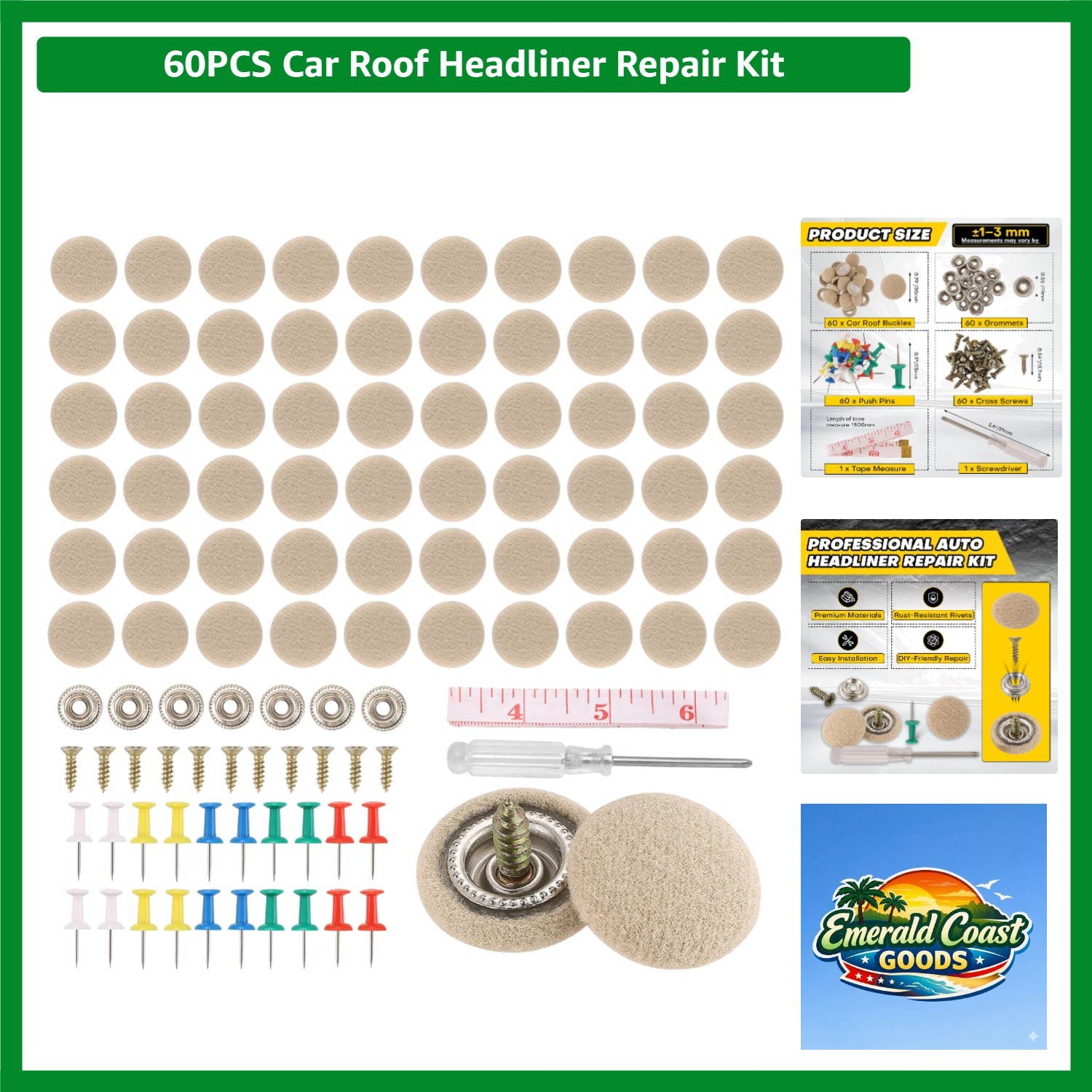 60PCS Car Roof Headliner Repair Kit