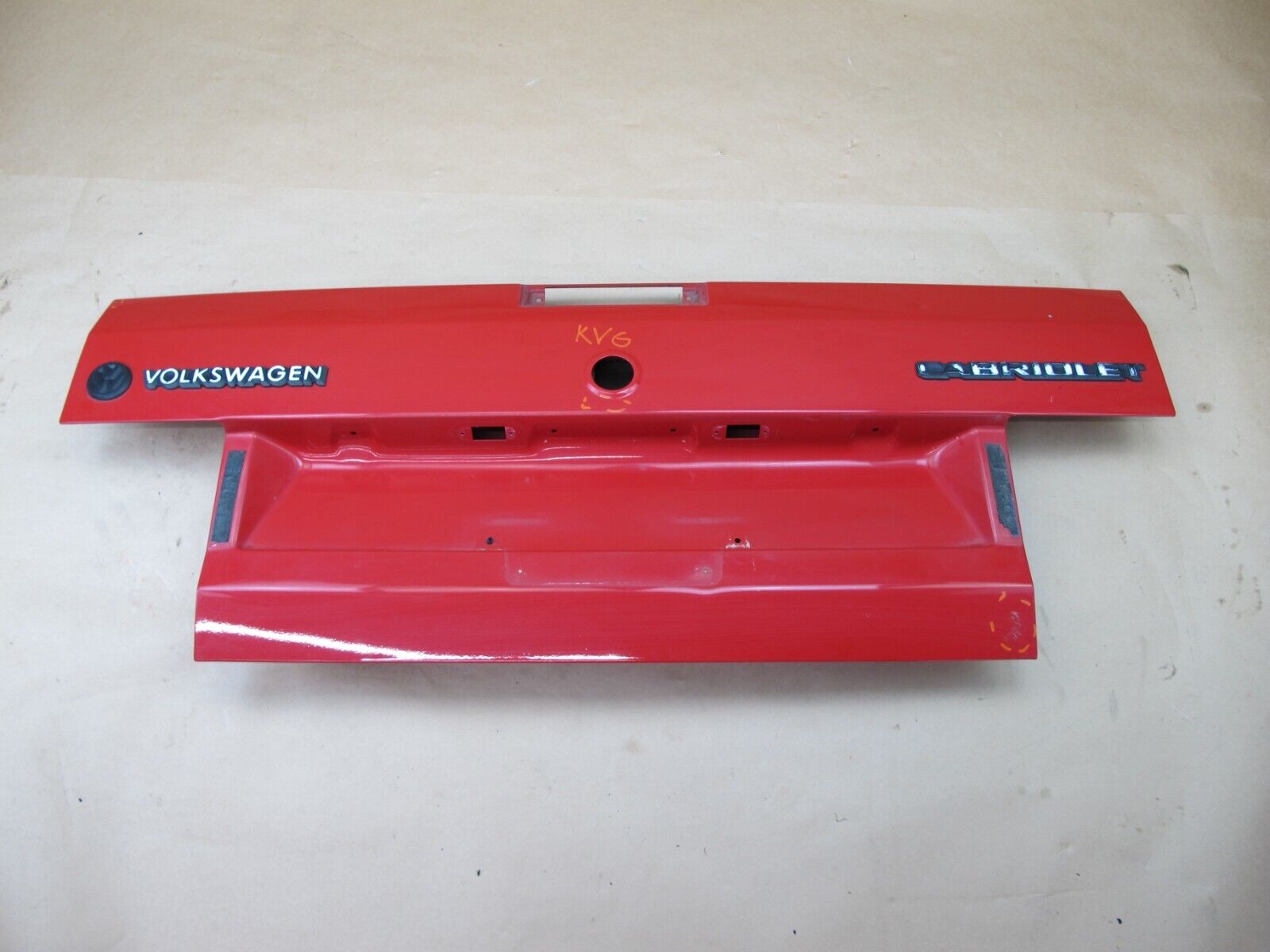 🥇85-93 VW GOLF MK1 CABRIOLET REAR TRUNK DECK LID SHELL COVER PANEL RED OEM