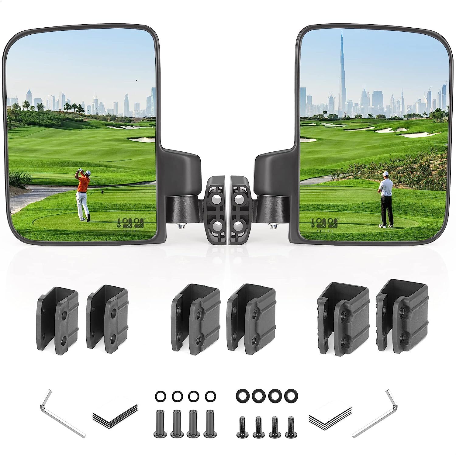 Golf Cart Mirror No Drilling, Side Rear View Mirrors for Yamaha EZGO Club Car Golf Cart Mirror No Drilling, Side Rear View Mirrors for Yamaha EZGO Club Car