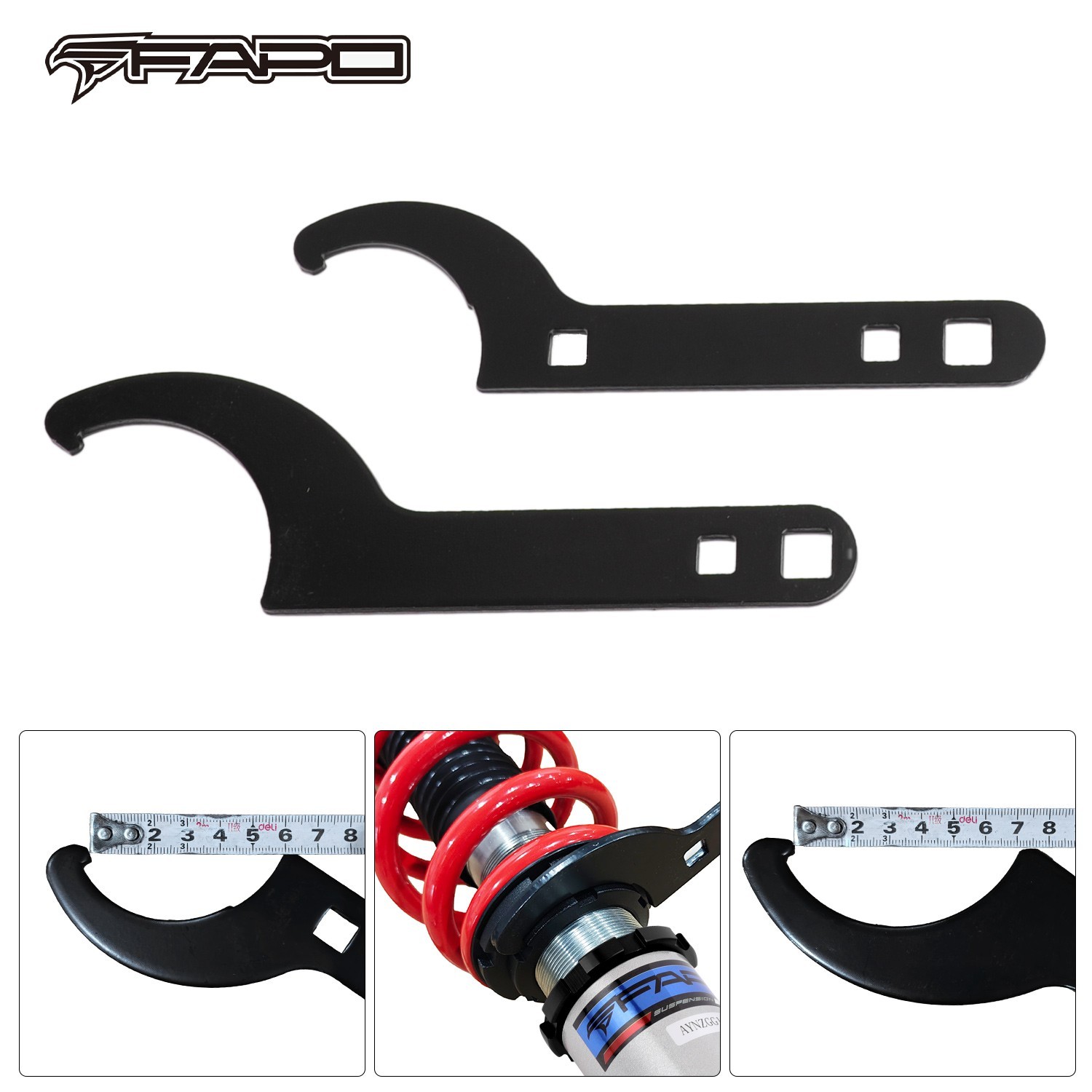 2 PCS Of FAPO Universal Aftermarket Coilover Wrench Spanner Adjustment tool
