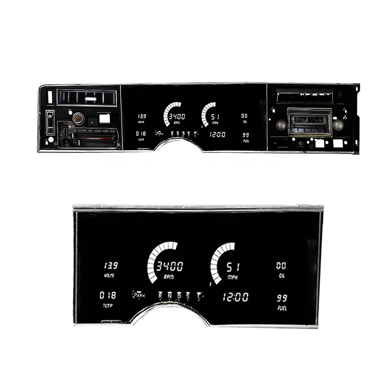 1974-1976 OLDSMOBILE DELTA 88 Digital Gauge Panel White LED's DP1907W USA Made