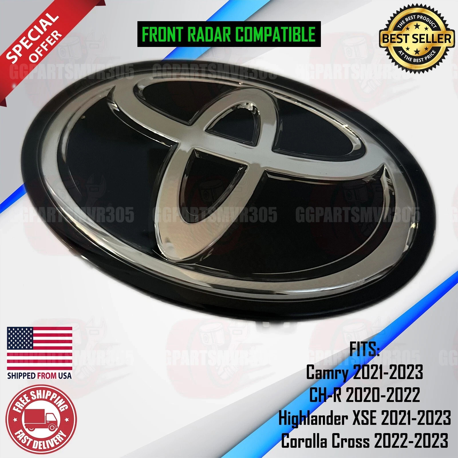 2021 2022 2023 Toyota Camry Front Grille Emblem Badge Logo Radar OEM 90975-A2009 2021 2022 2023 Toyota Camry Front Grille Emblem Badge Logo Radar OEM 90975-A2009