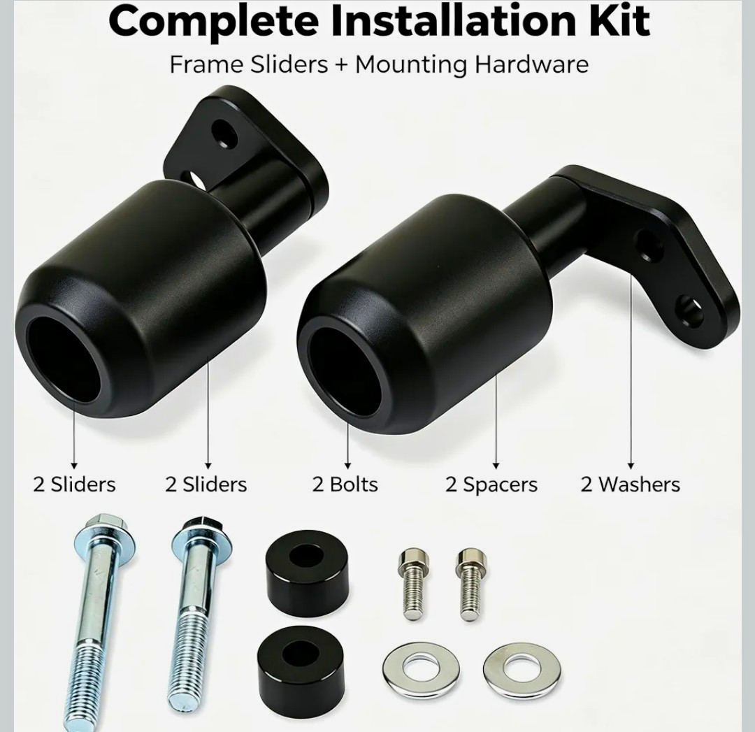 ZX6R NO DRILL FRAME SLIDERS Crash Protection 2024 2025 2026 ZX6R NO DRILL FRAME SLIDERS Crash Protection 2024 2025 2026