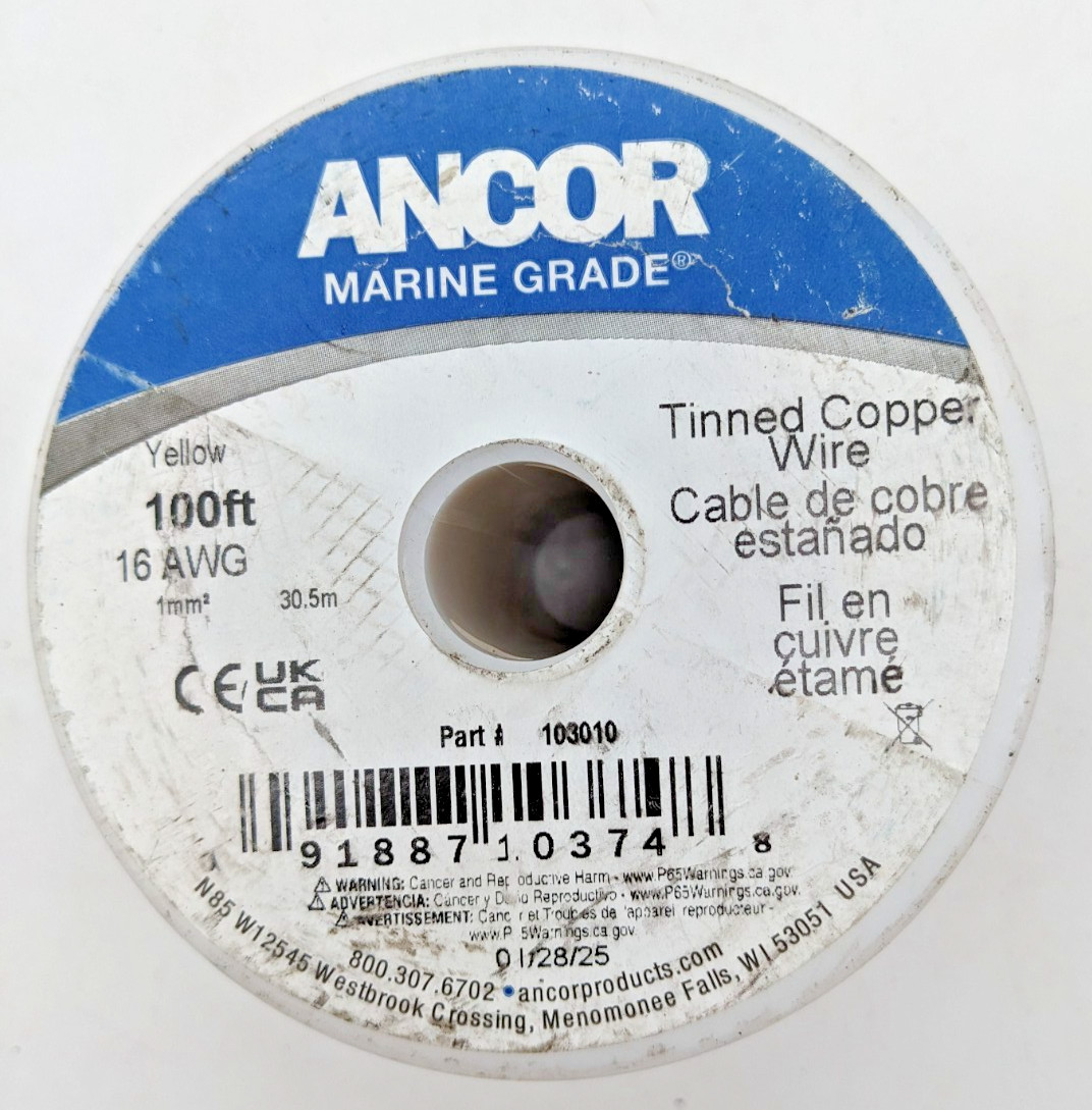 Ancor | #10 Yellow | 100ft | Spool Tinned Copper | 16AWG