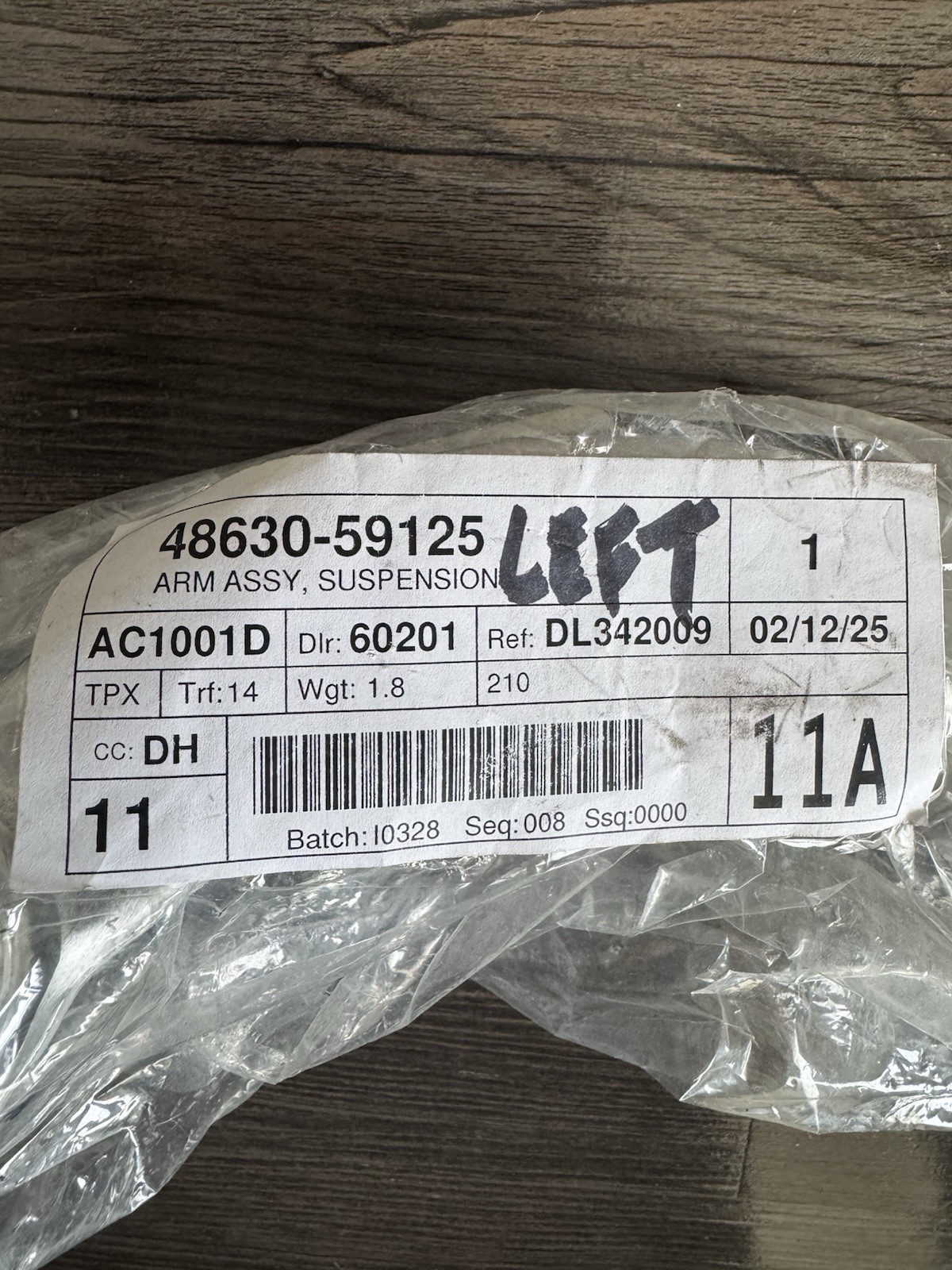 New Toyota Genuine Lexus LS460  07-17 Front Upper Control Arm LH 48630-59125