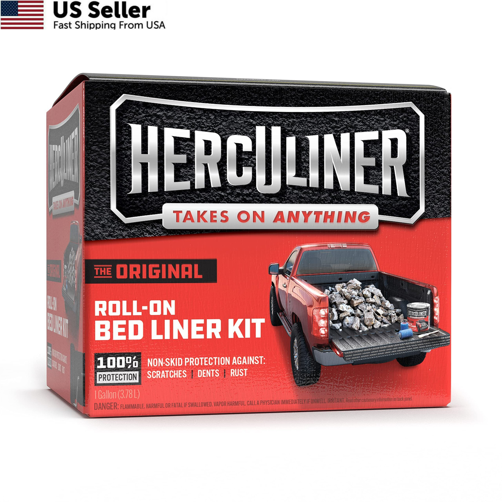 HERCULINER HCL1B8 Roll-on Bed Liner Kit,Black, 1 1 Count (Pack of 1), Black 