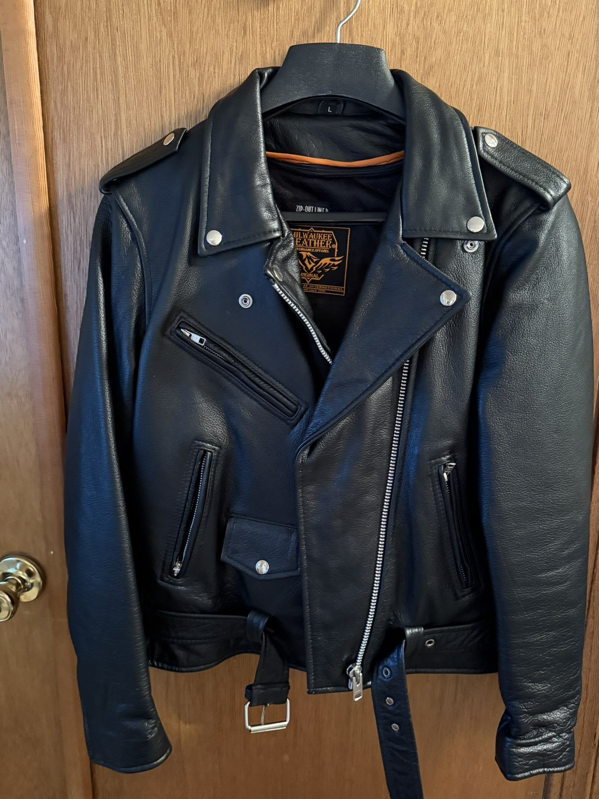 Milwaukee Leather LRG Black Leather Motorcycle Jacket Milwaukee Leather LRG Black Leather Motorcycle Jacket