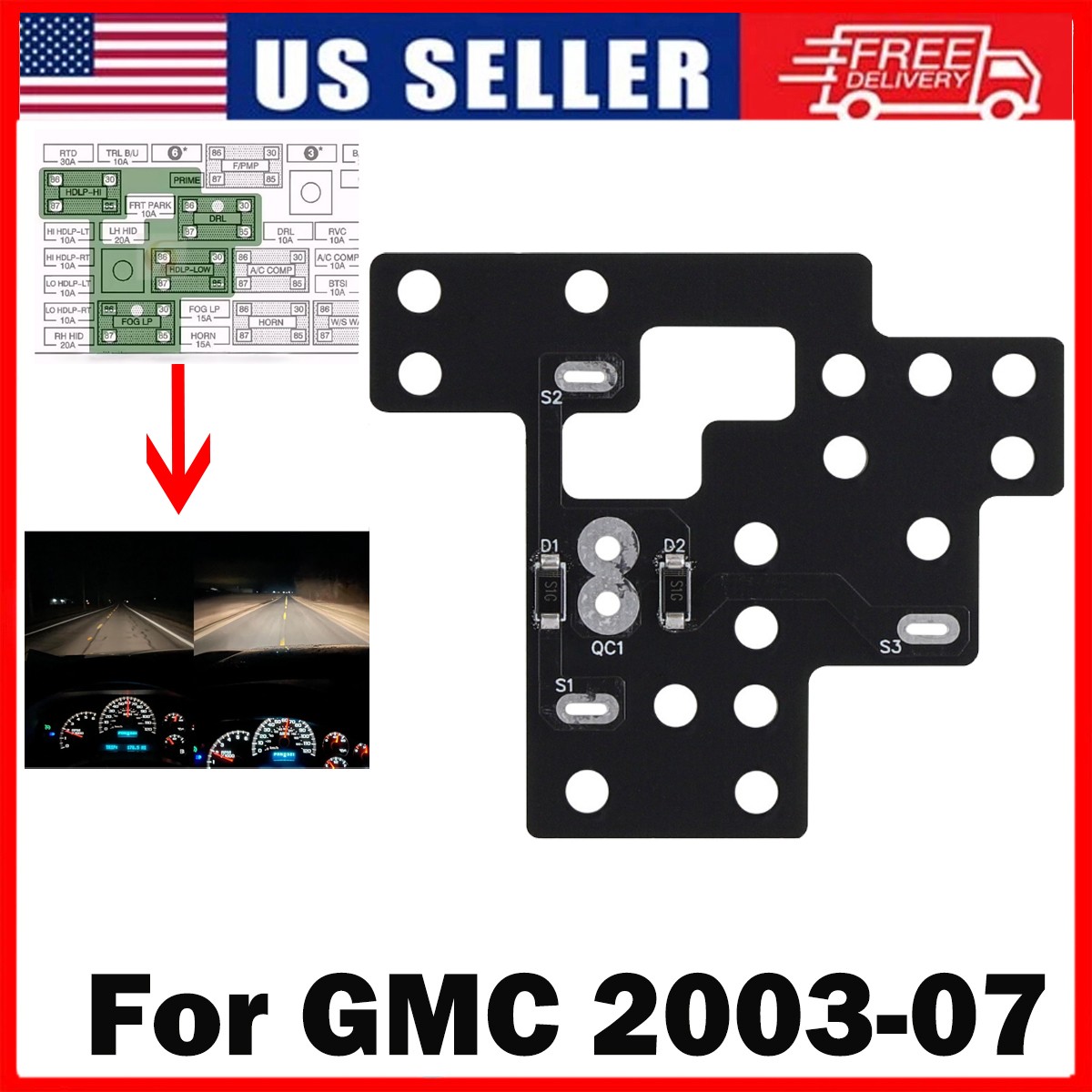 6 High Mod Lights Module for 2003-2007 Chevy Silverado Sierra GMC 1500 2500 3500