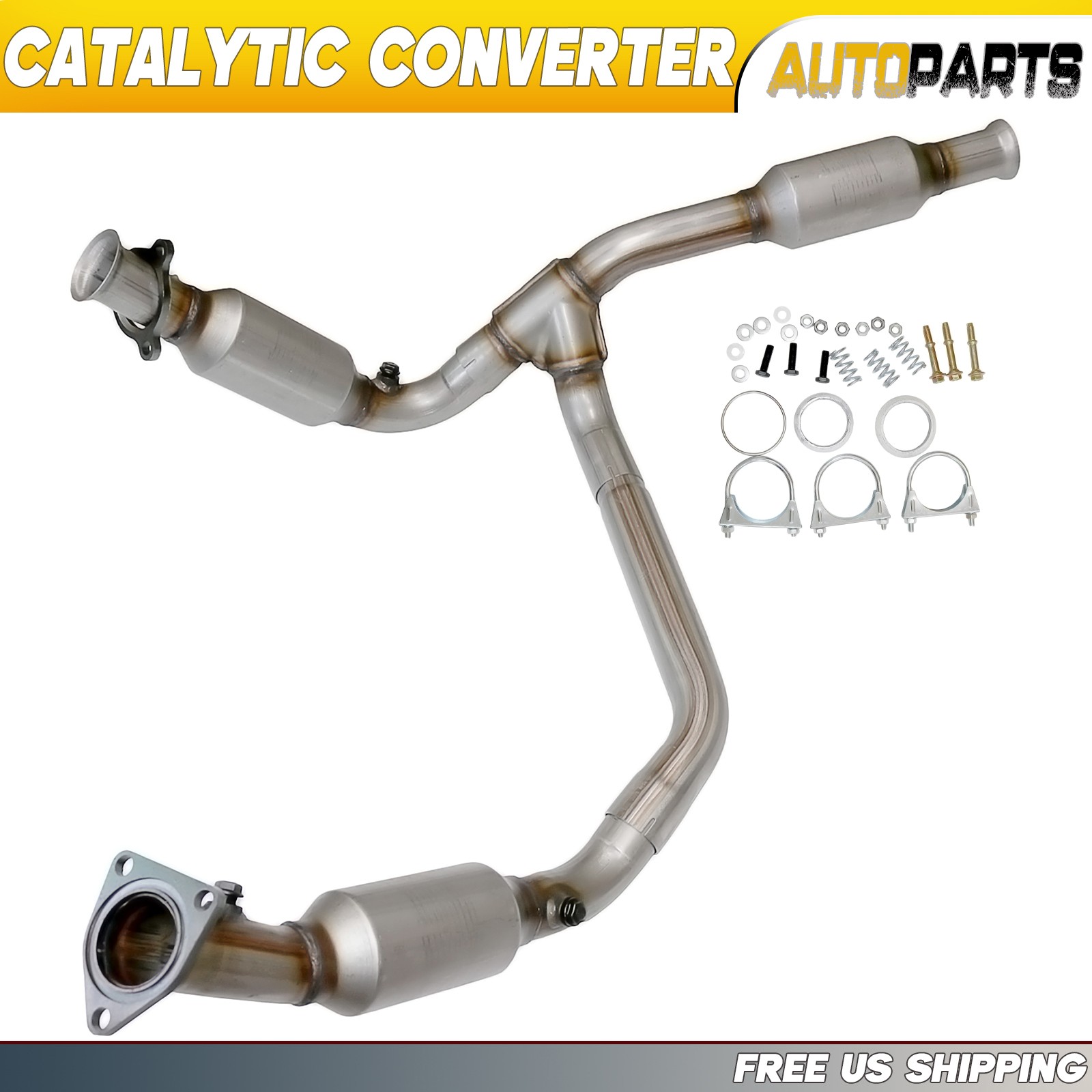 2x Catalytic Converter for Cadillac Escalade 2010-2013 V8 6.0L Silverado Sierra