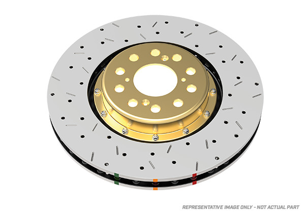 DBA for 08-17 Mitsubishi Evo X Front Drilled & Slotted 5000 Series 2 Piece Rotor