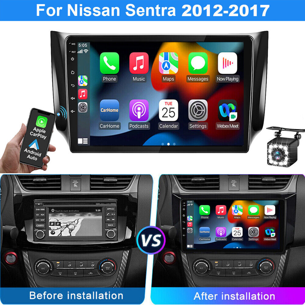32G Car Stereo Radio Player Apple Carplay GPS For Nissan Sentra Sylphy 2012-2017