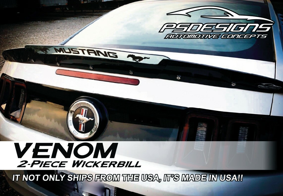 PSDesigns 2PC Wickerbill spoiler fits 10-14 Ford Mustang wicker bill