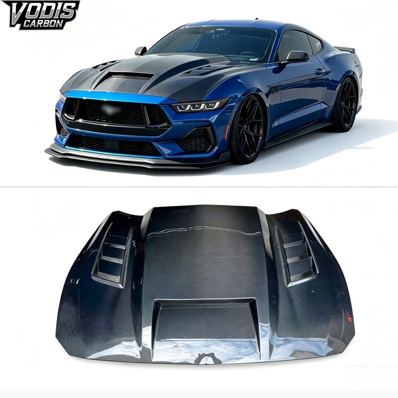 Carbon Fiber Hood for 2024-2027 Mustang Ford TF style vented