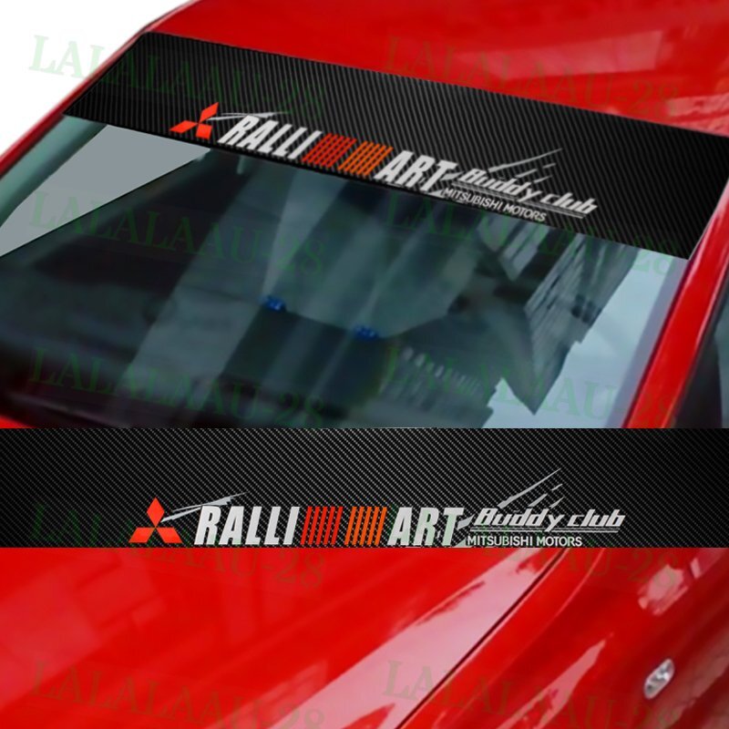 Windshield Carbon Fiber Banner Decal For Mitsubishi EVO Ralliart Eclipse Sticker Windshield Carbon Fiber Banner Decal For Mitsubishi EVO Ralliart Eclipse Sticker