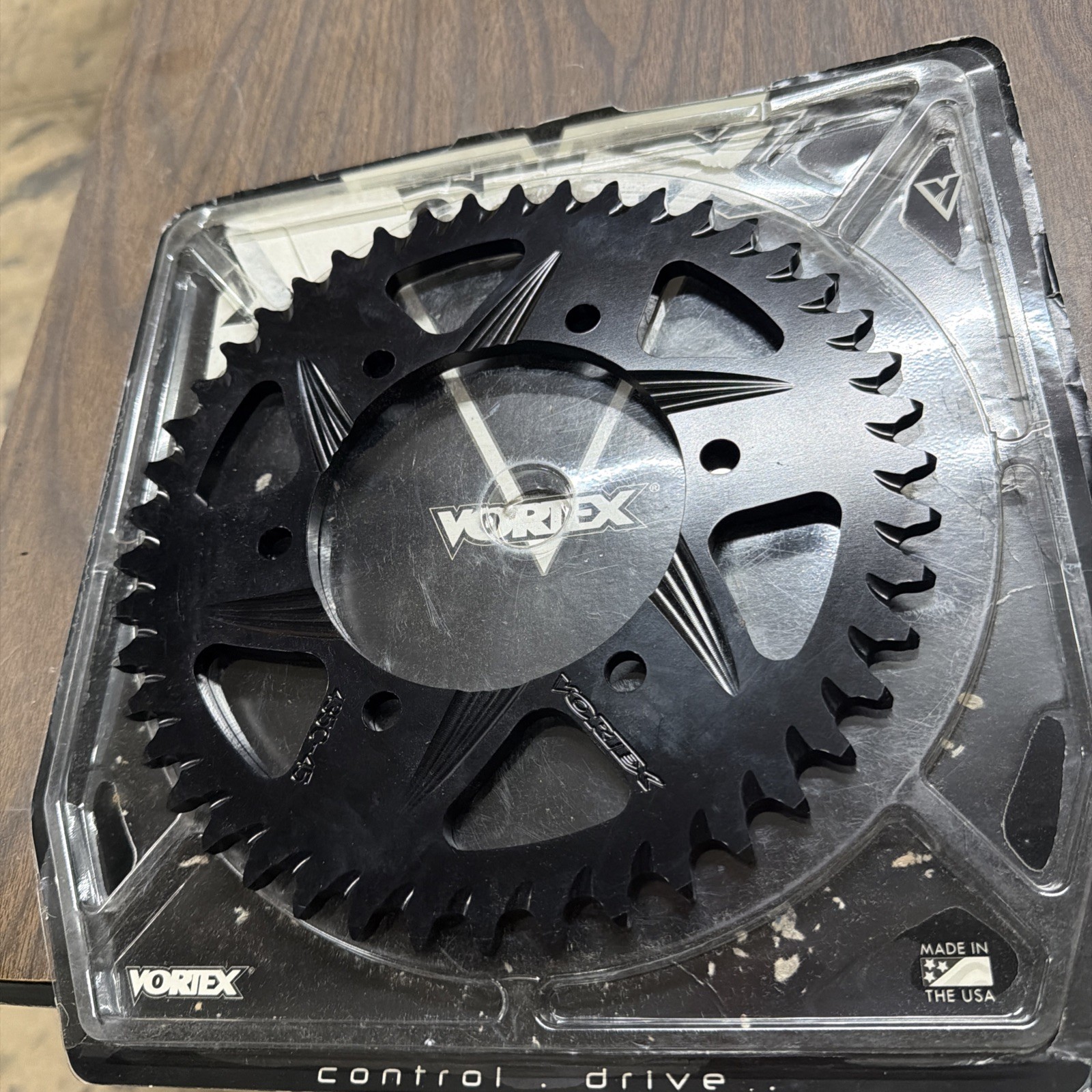 Nos Vortex Rear Aluminum Sprocket Black Hardcoat - 525 - 45-Tooth 435CK-45