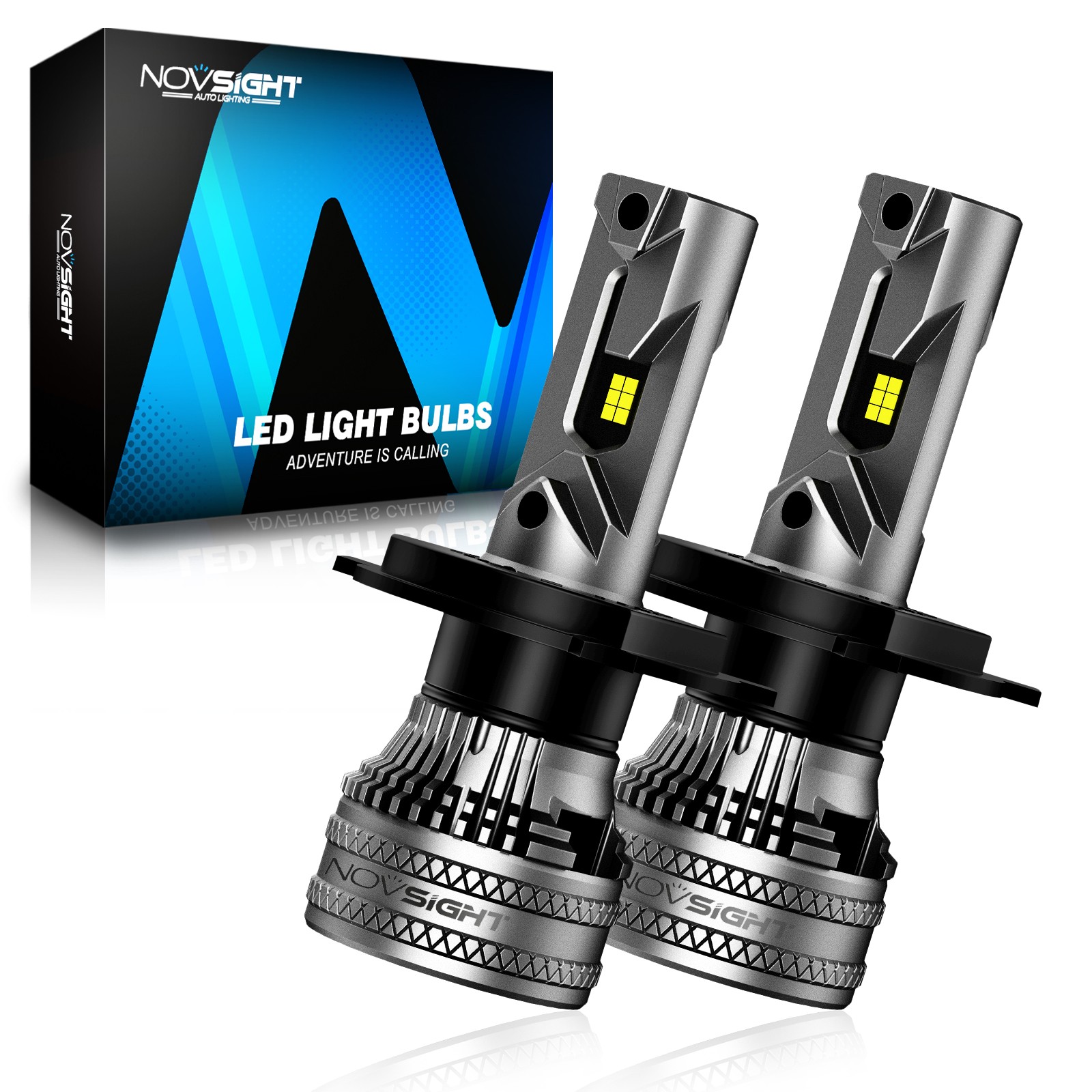 NOVSIGHT H4 LED Headlight High Low Beam Bulbs Conversion Kit 40000LM 6500K White