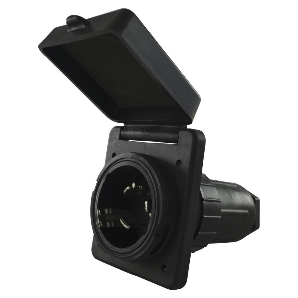 Conntek Camp Power 50A 125/250V SS2-50 RV/Marine Inlet - Square - 80855A-SQBK
